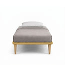 Letto Singolo con Rete Rivestita Microfibra Ocra Tessis Varie Misure
