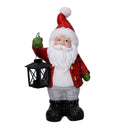 Pupazzo Babbo Natale in Resina con lanterna rosso cm 22x15xh42