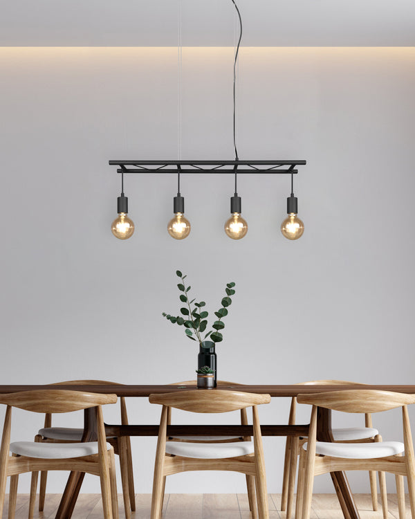 Innenpendelleuchte E27 aus schwarzem Metall acquista