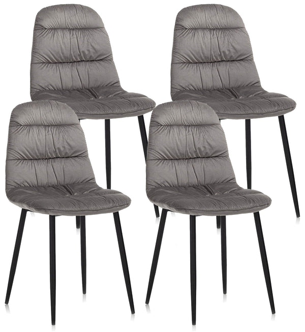 Set mit 4 Stühlen 44 x 40 x 90 cm in grauem Samt acquista