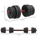 Set 2 Manubri Antiscivolo con 16 Dischi Pesi da 30 kg  totali e Connettore in Acciaio HDPE e Sabbia Nero      
