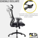 Sedia Direzionale da Ufficio 62x64x118/133 cm Ergonomica con Poggiabraccia Regolabili Nera