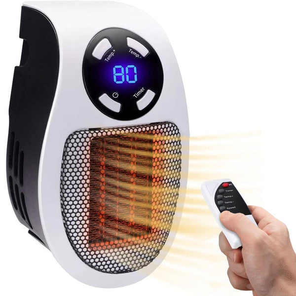 Termoventilatore Mini Stufa Scaldabagno Elettrico con Telecomando da Parete 2 Velocità Bianco e Nero online