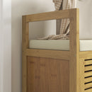 Panca Scarpiera a Doghe da Ingresso con Design a Ribalta 100x40x60 cm in Legno di Bambù