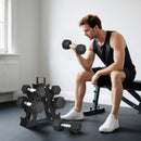 Set 6 Manubri Palestra con Supporto e Impugnatura Antiscivolo 2-5-8 kg in Metallo Nero      