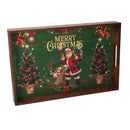 Set 3 Vassoi in legno con scritta Merry Christmas rettangolare