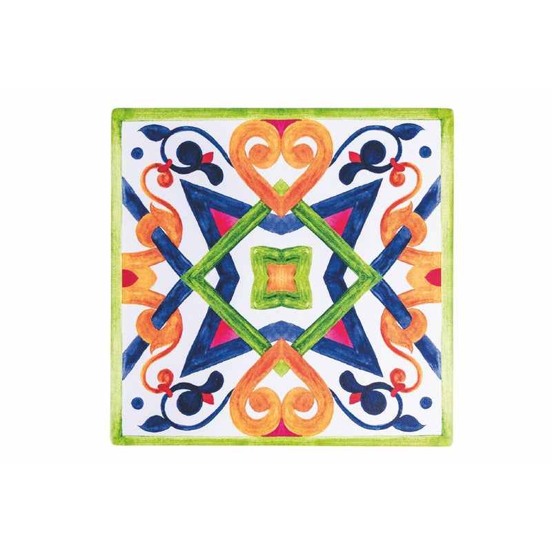 Set 4 Sottobicchieri 10x10x0,5 cm  in Ceramica VdE Tivoli 1996 Naxos