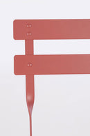 Set 3 Pezzi Bistrot da Giardino con Tavolo e 2 Sedie in Acciaio Verniciato Austin Terracotta  