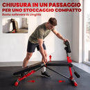 Panca Pesi Regolabile e Pieghevole 135x50x75 cm con Schienale Regolabile a 6 Livelli Telaio in Metallo Rosso      