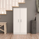 Mobile Scarpiera 2 Ante 6 Ripiani 55x108x36 cm in Legno Truciolare Bianco