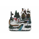 Villaggio Natalizio 20x14,5x17 cm con Luci Suoni e Movimento