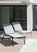 Lettino Prendisole da Giardino 61x192x105 cm con Ruote in Alluminio Antracite
