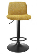 Set 2 Sgabelli Bar 41x46x86/107 cm in Poliestere Rafael Nero-Senape