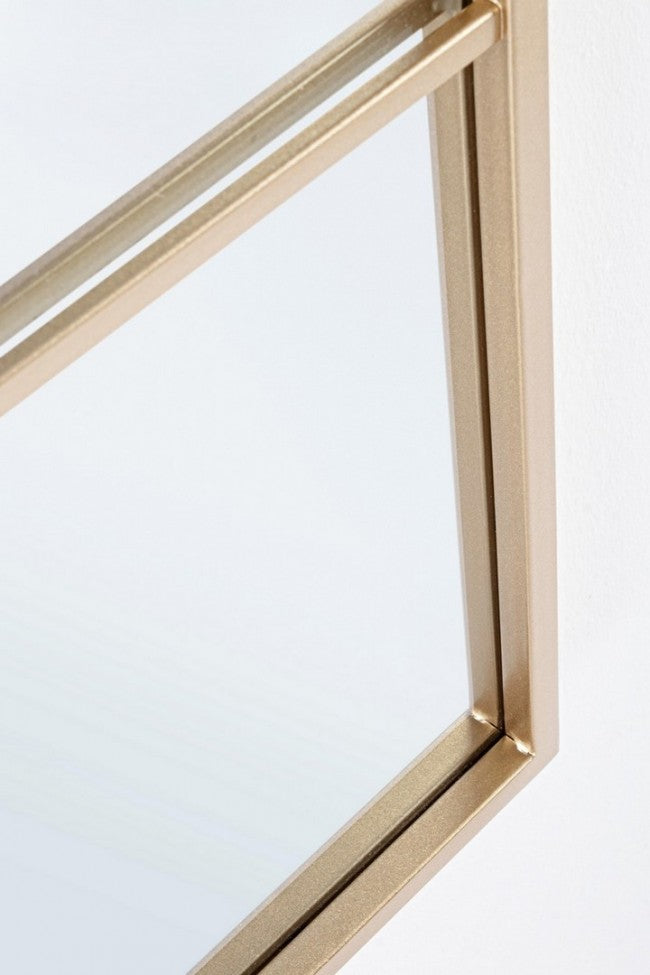 Specchio con Cornice Window Nucleos Oro in Metallo