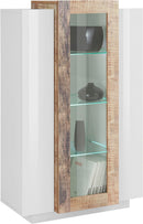 Vetrina 3 Ante 80x38x120,5 cm Coro Bianco/Acero Pereira  
