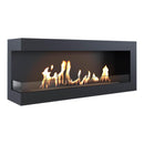 Camino a Bioetanolo da Incasso 120x48 cm con Vetro Flig Tampa Nero Angolo a Sinistra