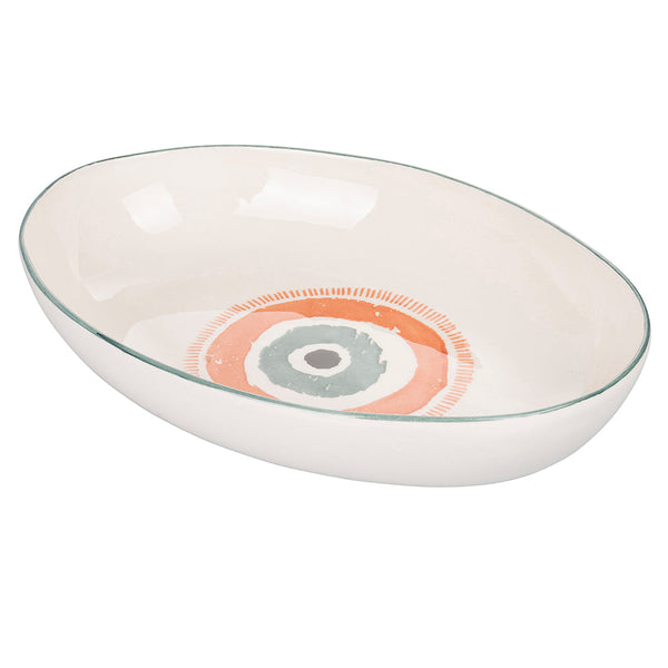 acquista Piatto Fondo Ovale 36x26x7,5 cm in Ceramica VdE Tivoli 1996 Occhio Marino