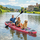 Tavola Sup Gonfiabile 335x82x15 cm con Sedile Pagaia e Accessori in Plastica ed EVA Blu e Rosa      