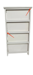 Cassetiera con 4 Cassetti in Legno Paulownia Bianco Fadi Seconda Scelta