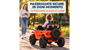 Macchina Elettrica per Bambini Licenza Jeep Wrangler Rubicon 12V con Sedili in Pelle e Telecomando Arancione 