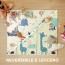 Tappeto Morbido per Bambini 196x176x1,5 cm Superficie Impermeabile in XPE a Tema Animali   