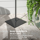 Lampada Solare da Esterno in stile Boho 45x45x178 cm in Rattan PE e Acciaio Nero e Giallo  