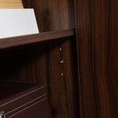 Credenza Moderna per Soggiorno 127x40x76 cm 2 Armadietti e 3 Cassetti in Truciolato e Legno Marrone