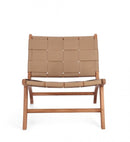 Poltrona Soggiorno 65x79x69 cm Caroline in Pelle Tortora