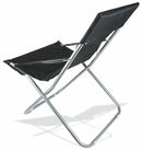 Sedia a Sdraio Imbottita Canapone Pieghevole in Metallo Soriani Nera