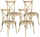 Set mit 4 Stühlen 88 x 44 x 49 cm aus taupefarbenem Polypropylen