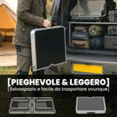 Set Tavolo da Campeggio Pieghevole e Regolabile con 4 Sedie in Alluminio e MDF Nero      