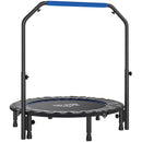 Mini Trampolino Fitness Ø114 cm Pieghevole con Manubrio Regolabile in Altezza Blu e Nero      