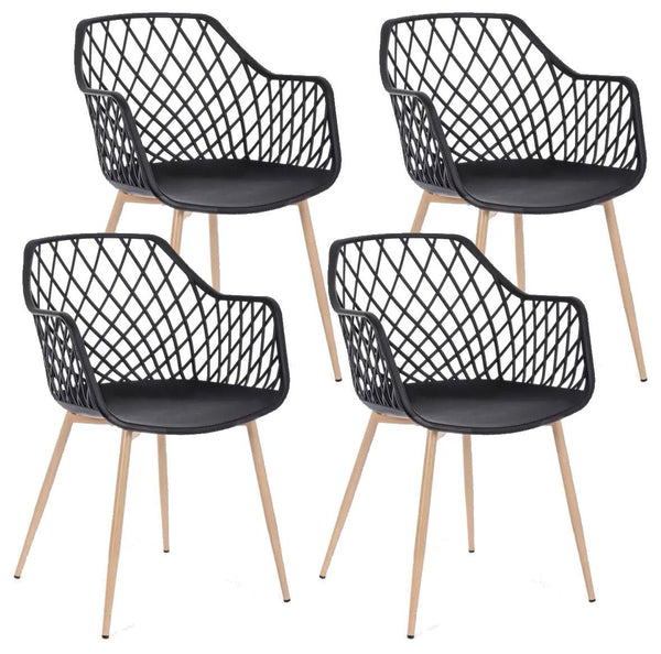 acquista Set mit 4 Stühlen 58 x 54 x 85,5 cm aus schwarzem Kunststoff