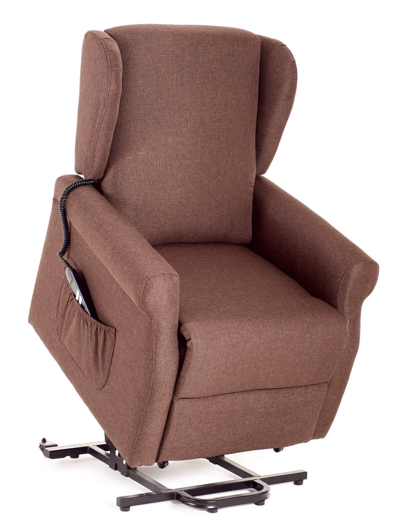 Poltrona Alzapersona Elettrica 1 Motore in Tessuto Elizabeth Marrone