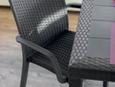 Tavolo Dallas 80x80x74 h cm in Wicker Antracite