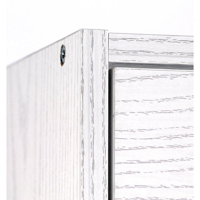 Scarpiera 4 Ante a Ribalta Doppio Ripiano 63x150x24 cm in legno rovere sbiancato