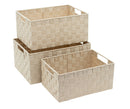 Set 3 Cestini Portatutto con Manici in Polipropilene Beige