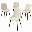 Set 4 Sedie da Pranzo Seduta Ergonomica 43x52x85 cm Struttura in Acciaio in Velluto Crema     