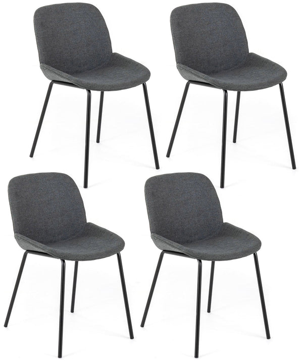 Set 4 Sedie 57x46xH80 cm in Tessuto Eva Grigio Scuro acquista
