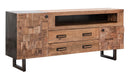 Mobile Mumbai 175x40x77 cm in Legno di Acacia e in Ferro Marrone e Nero