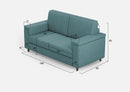 Divano 2 Posti 148x85x85 cm Marrak in Tessuto Petrolio