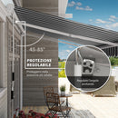 Tenda da Sole a Bracci 395x245 cm Avvolgibile a Manovella Blu e Bianco   