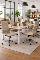 Poltrona da Ufficio Presidenziale Dallas con Braccioli 54x63x106-116 cm in Pelle Sintetica Tortora      