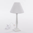 Lampada da Tavolo Ø10xH36 cm in MDF Bianca