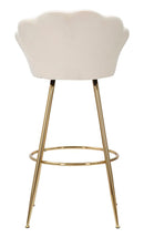 Sgabello Bar Vienna Crema 55x53x110 cm Spugna e Tessuto e Metallo Crema e Oro