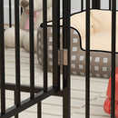 Recinto per Cani a 8 Pannelli Modulabili 164x164x60 cm da Interno ed Esterno in Acciaio Nero  