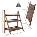 Portapiante da Giardino a 3 Ripiani in Legno di Abete 100x37x93 cm Scaletta 
