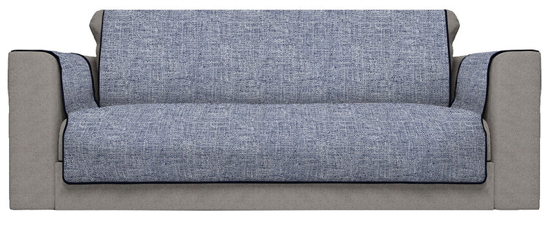 Copridivano con Copri Braccioli in Poliestere Blu Scuro Varie Misure