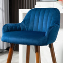 Set 2 Sgabelli da Bar con Schienale in Velluto Blu Scuro  