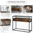 Consolle Fissa 100x35x76 cm in Metallo e Legno con Piano in Vetro 